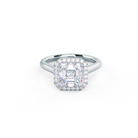 1.50CT Asscher Cut Moissanite Halo Diamond Engagement Ring