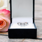 1.75CT Asscher Three Stone Moissanite Diamond Solitaire Engagement Ring