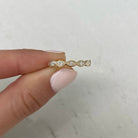 Bezel Set Marquise Cut Moissanite Eternity Diamond Wedding Band