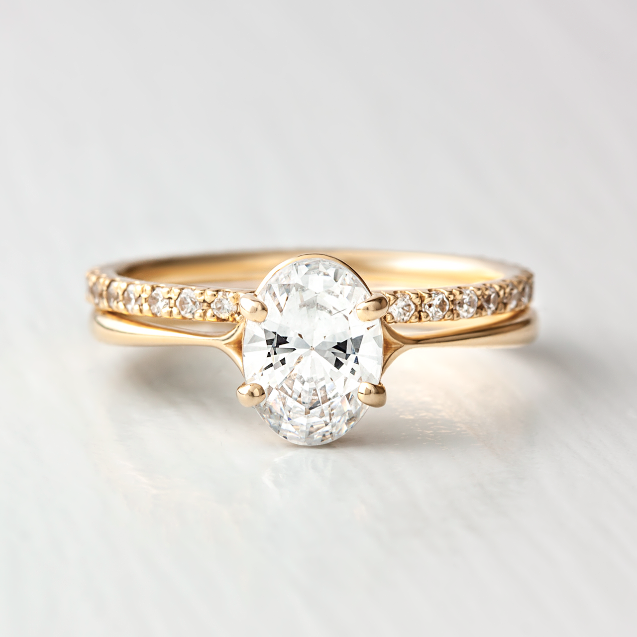 1.33CT Oval Split Shank Moissanite Diamond Solitaire Engagement Ring