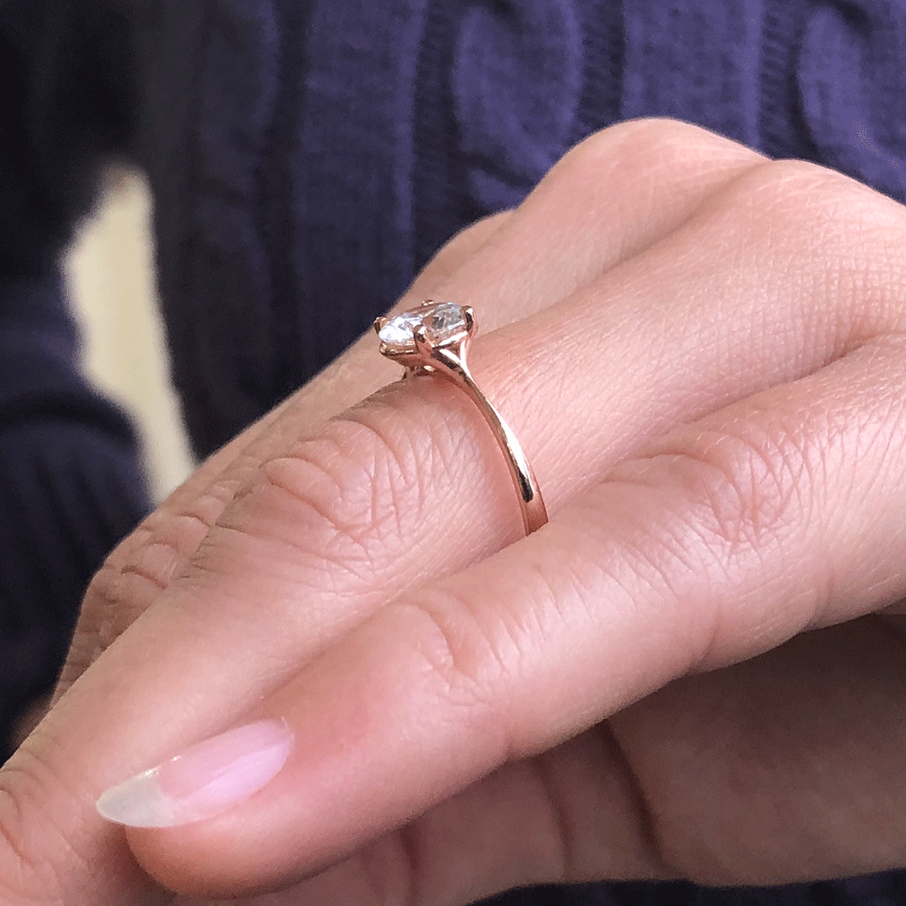 1.20CT Round Split Shank Moissanite Diamond Solitaire Engagement Ring