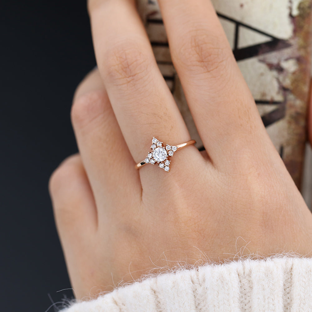 round-shaped-moissanite-cluster-engagement-ring