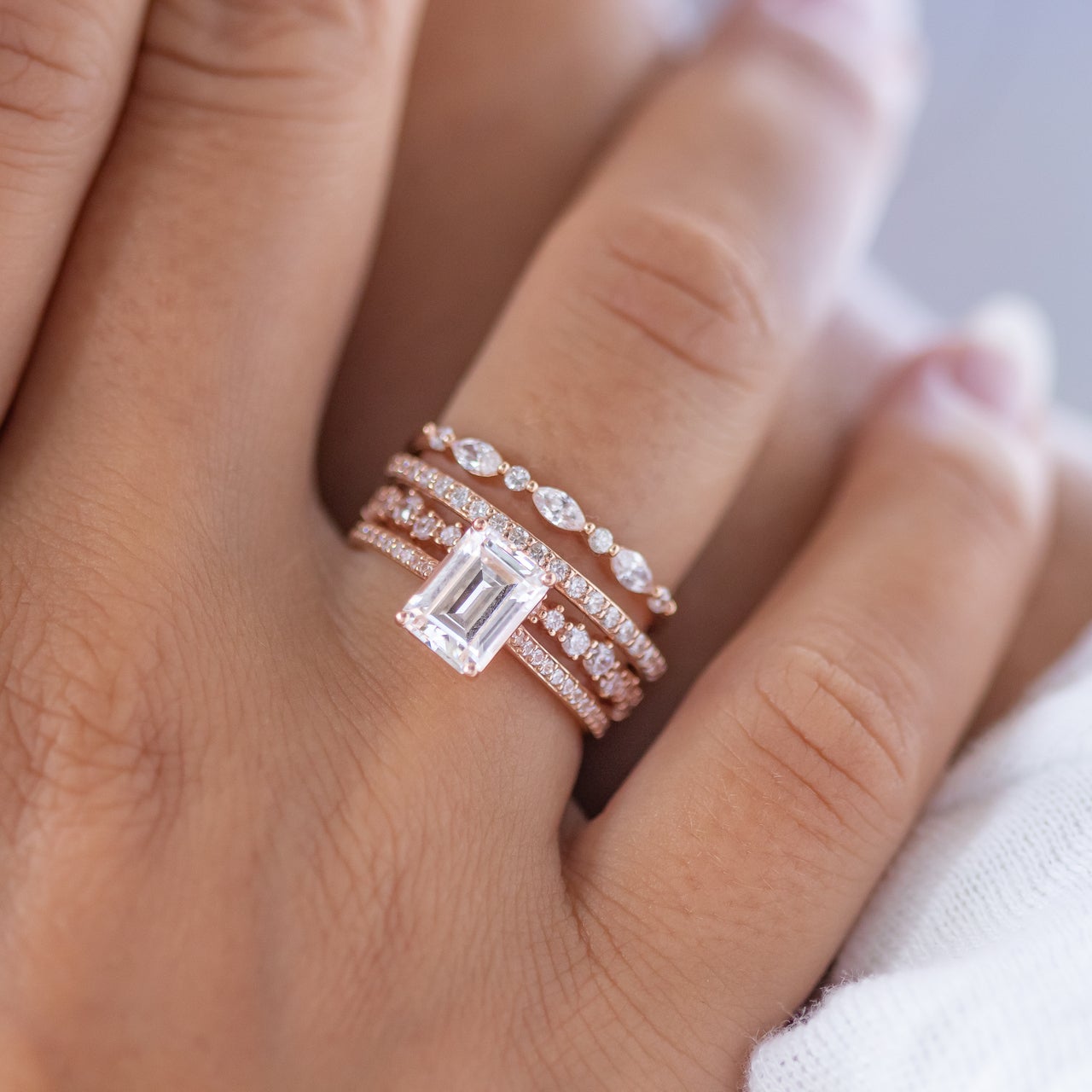 Moissanite wedding set for her