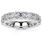 Round Cut Moissanite Diamond Split Prong Eternity Wedding Band