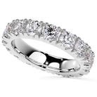 Round Cut Moissanite Diamond Split Prong Eternity Wedding Band