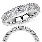 Round Cut Moissanite Diamond Split Prong Eternity Wedding Band