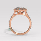 pear shaped ring for her, pear cut diamond with side stones, pear diamond three stone ring, pear shaped diamond gold band