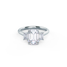  2.0CT Emerald Cut Moissanite Three Stone Diamond Engagement Ring