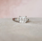 3.0CT Princess Cut Moissanite Diamond Three Stone Engagement Ring