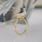 2.0CT Cushion Cut Moissanite Halo Diamond Engagement Ring