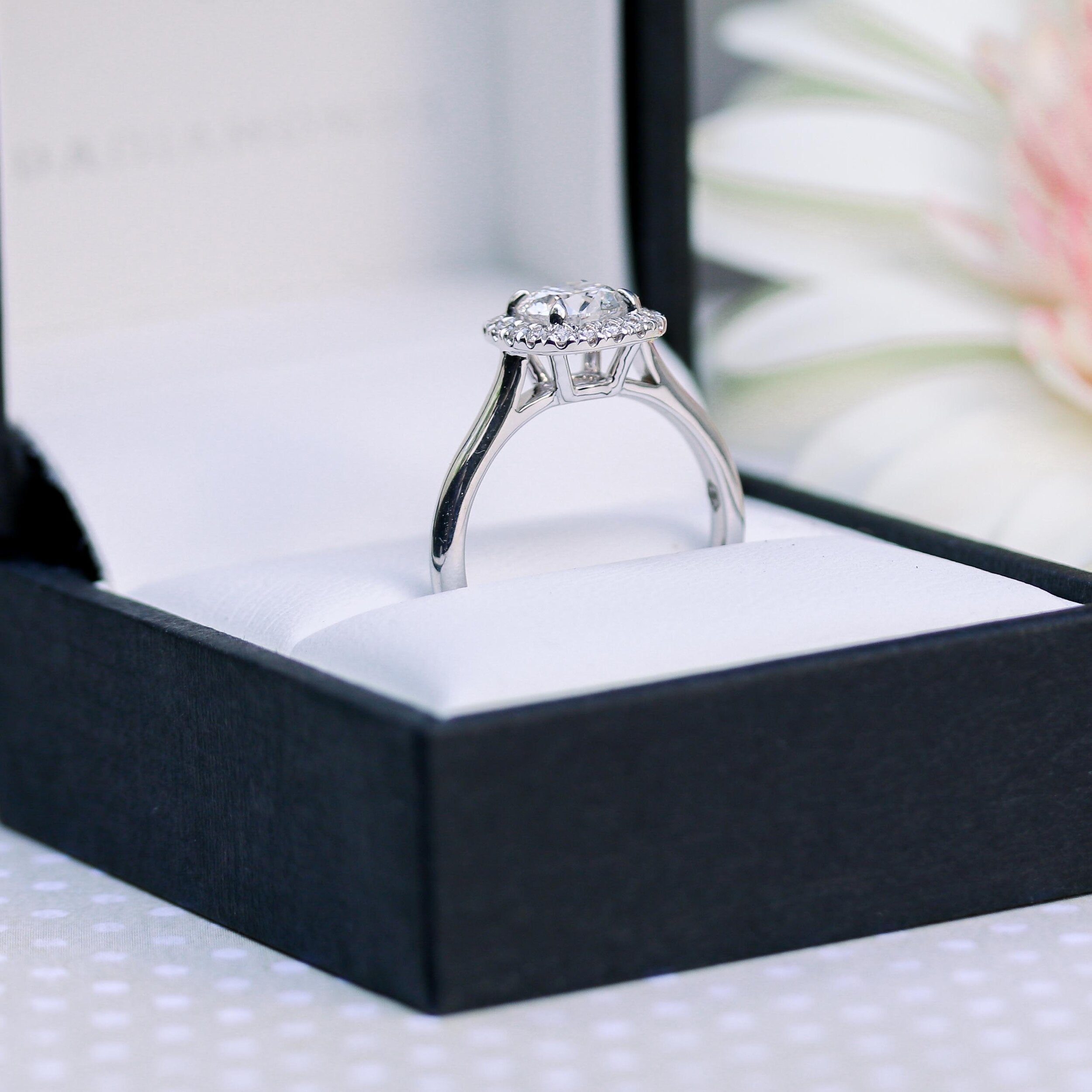 1.75CT Cathedral Set Round Moissanite Diamond Halo Engagement Ring For Women