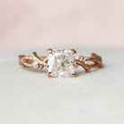 1.0CT Cushion Twig Moissanite Diamond Engagement Ring For Women