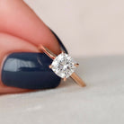 2.0CT Cushion Hidden Halo Moissanite Diamond Solitaire Engagement Ring