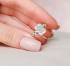 3.50CT Radiant Zig Zag Pave Moissanite Diamond Hidden Halo Engagement Ring