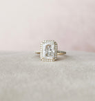 3.50CT Radiant Cut Halo Moissanite Engagement Ring