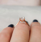 2.0CT Cushion Hidden Halo Moissanite Diamond Solitaire Engagement Ring