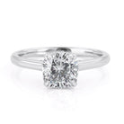 2.0CT Cushion Hidden Halo Moissanite Diamond Solitaire Engagement Ring