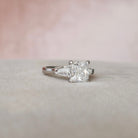 3.0CT Princess Cut Moissanite Diamond Three Stone Engagement Ring