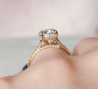 2.50CT Cushion Cut Moissanite Cathedral Setting Engagement Ring