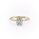 2.0CT Elongated Cushion Moissanite Diamond Petite Pave Engagement Ring