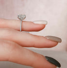 2.50CT Elongated Cushion Hidden Halo Moissanite Diamond Pave Engagement Ring