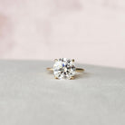 5.0CT Round Solitaire Moissanite Diamond Hidden Halo Engagement Ring