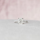 2.0CT Elongated Cushion Pave Moissanite Diamond Hidden Halo Engagement Ring