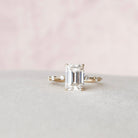 3.0CT Emerald Cut Moissanite Solitaire Engagement Ring