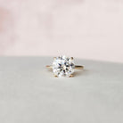 5.0CT Round Solitaire Moissanite Diamond Hidden Halo Engagement Ring