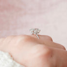 3.50CT Oval Hidden Halo Moissanite Diamond Open Engagement Ring For Her