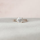 2.0CT Cushion Petite Pave Moissanite Diamond Engagement Ring For Women