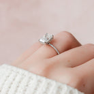 3.50CT Radiant Hidden Halo Moissanite Diamond Pave Engagement Ring