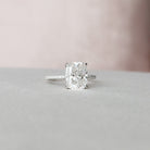 4.0CT Elongated Cushion Pave Moissanite Diamond Hidden Halo Engagement Ring