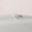 2.0CT Round Pave Moissanite Diamond Unique Hidden Halo Engagement Ring