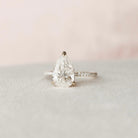 2.50CT Pear Pave Moissanite Diamond Hidden Halo Engagement Ring