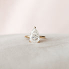 2.50CT Pear Three Prong Moissanite Diamond Hidden Halo Engagement Ring 