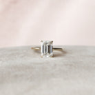 4.0CT Emerald Cut Hidden Halo Moissanite Diamond Engagement Ring