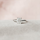 1.50CT Radiant Solitaire Moissanite Diamond Hidden Halo Engagement Ring