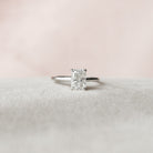 1.50CT Radiant Solitaire Moissanite Diamond Hidden Halo Engagement Ring