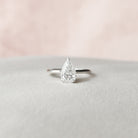 1.50CT Pear Cathedral Set Moissanite Diamond Hidden Halo Engagement Ring