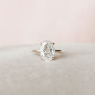 4.0CT Oval Hidden Halo Moissanite Diamond Solitaire Engagement Ring