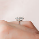 2.50CT Pear Halo Moissanite Diamond Pave Engagement Ring In Solid Gold