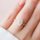 2.50CT Oval Four Prong Moissanite Diamond Hidden Halo Engagement Ring