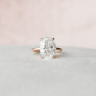 4.0CT Oval Hidden Halo Moissanite Diamond Solitaire Engagement Ring