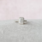 2.0CT Radiant Pave Moissanite Diamond Halo Engagement Ring