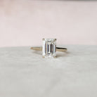 4.0CT Emerald Cut Hidden Halo Moissanite Diamond Engagement Ring