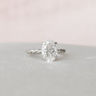 2.0CT Oval Hidden Halo Moissanite Diamond Braided Engagement Ring