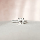 2.0CT Round Hidden Halo Moissanite Diamond Pave Engagement Ring