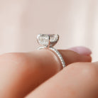 1.50CT Pear Pave Moissanite Diamond Hidden Halo Engagement Ring