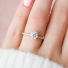 1.0CT Round Hidden Halo Moissanite Diamond Pave Engagement Ring For Women